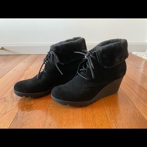 Black Suede Donald Pliner ankle boot
